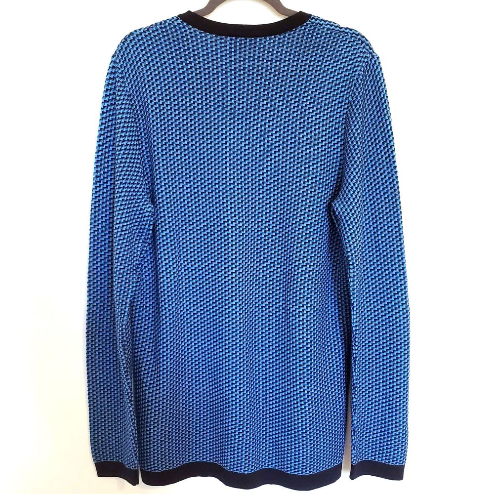 Hugo Boss Red Label Sweater Blue V Neck Pullover L - Picture 4 of 8